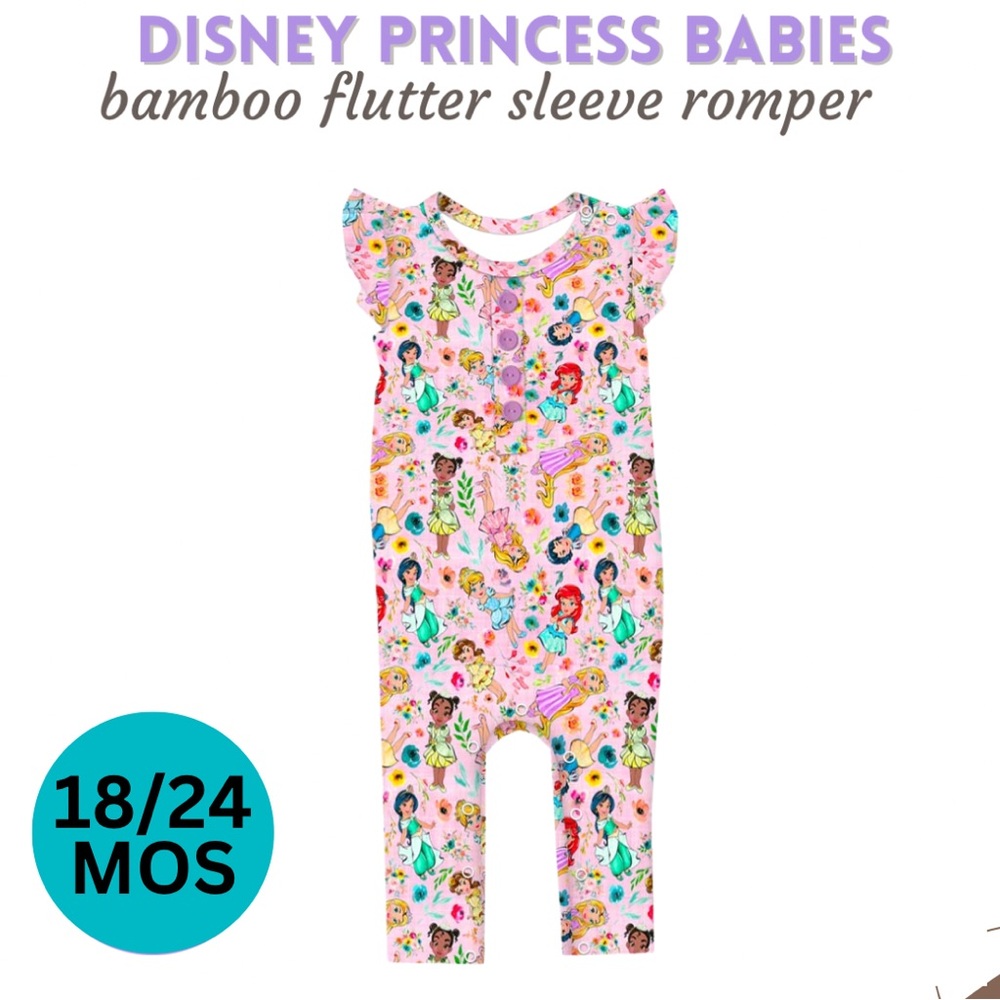 NWT Disney Princesses Bamboo Romper Ruffle Butt 18/24 months